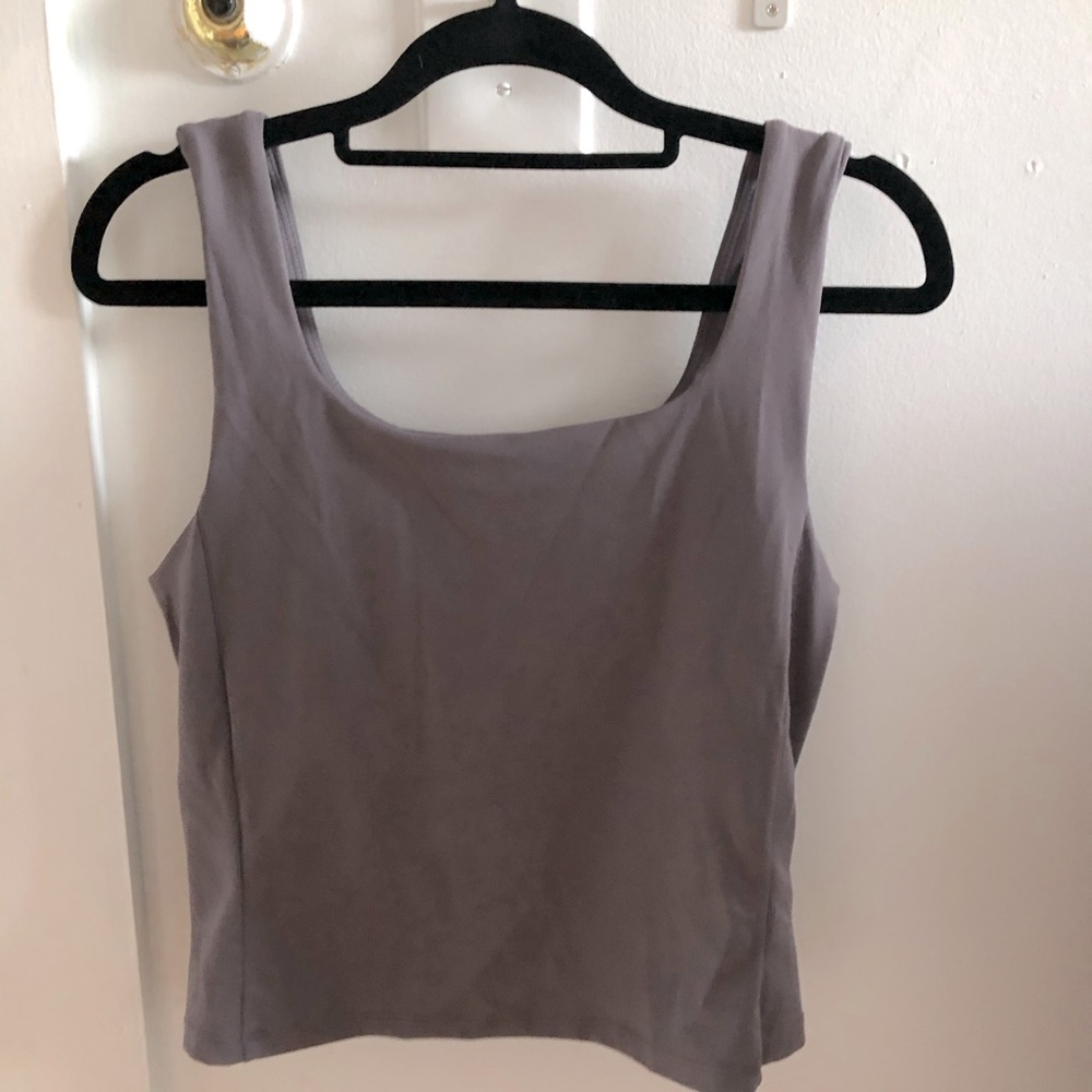 Purple cropped workout top